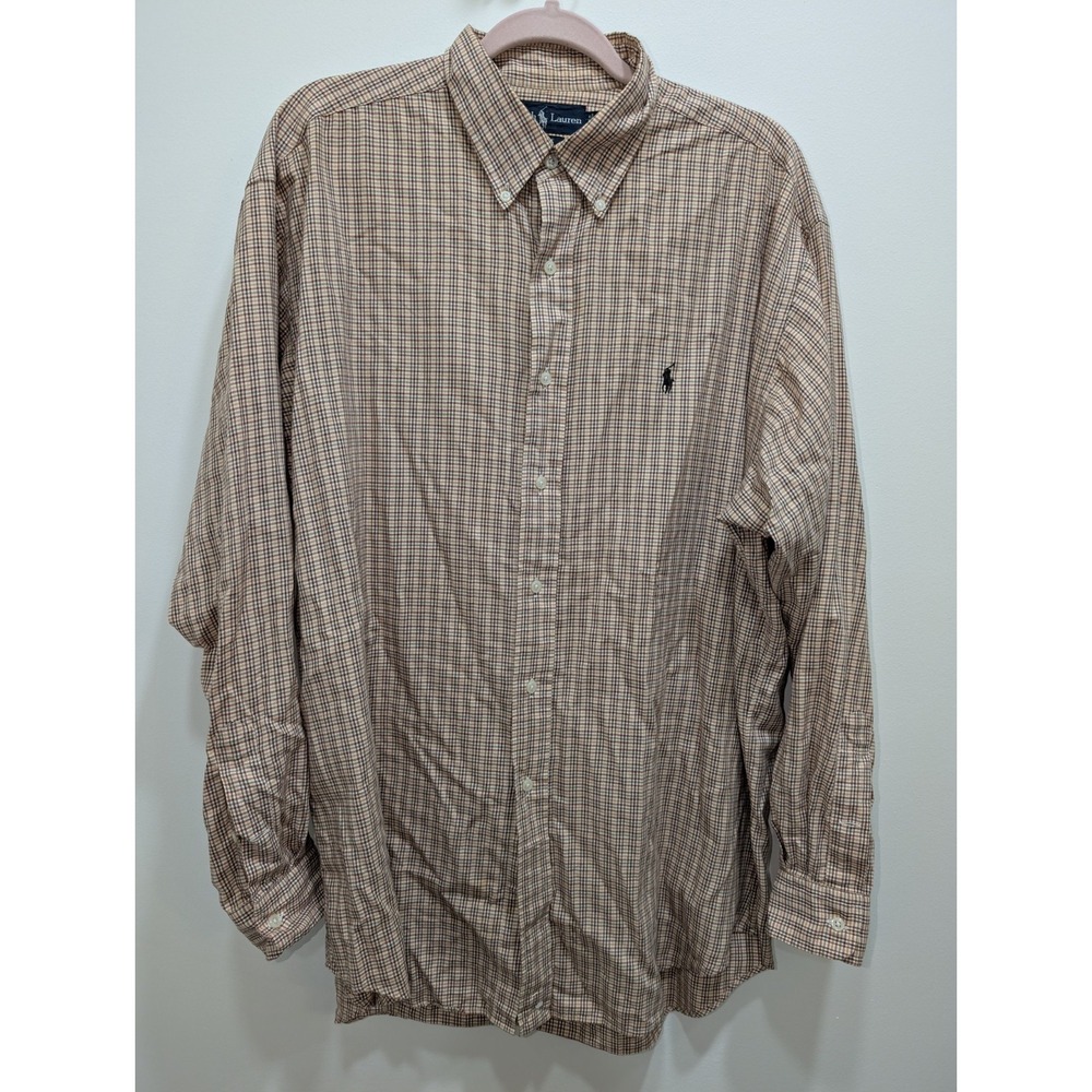 Ralph Lauren Blake Shirt Mens L Multi Color Tartan Plaid Long Sleeve Button Down